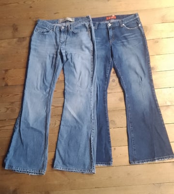 Jeans, B Denim + VM Jeans , str. 32,  Blå,  Bomuld,  God men brugt, To par super fede lavtaljede boo