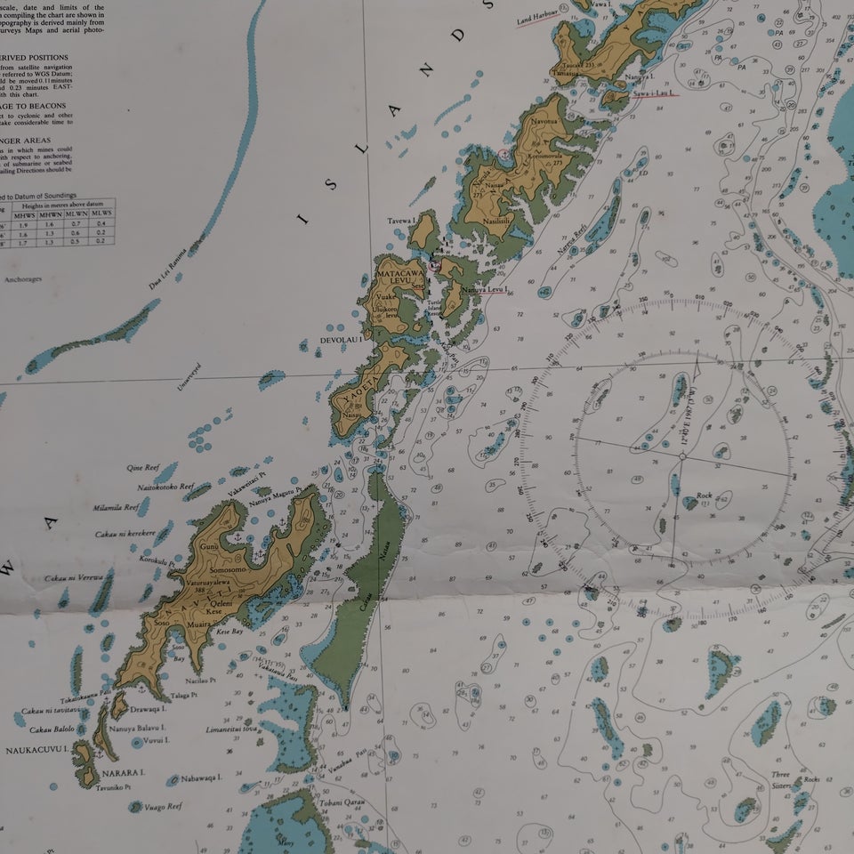 Søkort Fiji islands, Lautoka to yasawa islands