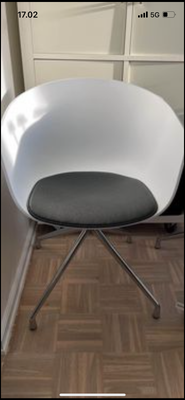 Spisebordsstol, Hvide, Hay, 6 stk Hvide hay stole i stål ben, dreje funktion, originale sæde hynder 