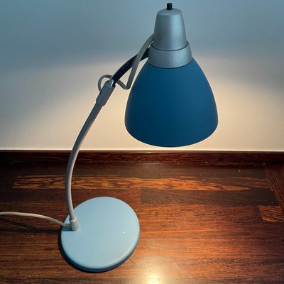 Anden bordlampe, Massive (belgisk), Ret retro støvet blå bordlampe / skrivebordslampe / arbejdslampe