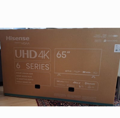 Andet mærke, HISENSE 65" 4K UHD LED TV 65A6K
aldrig brugt, hel ny i uåbnet orig. emblg.
kvittering m