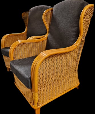 Lænestole gruppe, Sibast, Bambus flet / kurveflet stole, retro i perfekt stand fra 70erne, design af