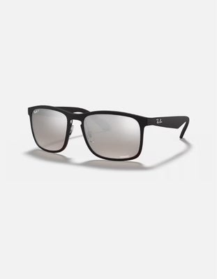 Solbriller herre, Rayban 4264, Et par super fede originale Rayban 4264 i Matteblack og silver chroma