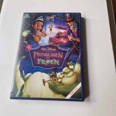 Prinsessen og Frøen, instruktør Walt Disney, DVD, tegnefilm, Disneys Prinsessen og Frøen.
Dansk tale