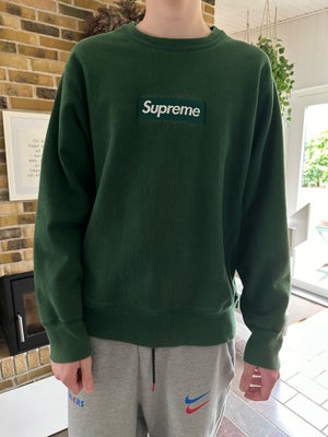 Sweatshirt, Supreme, str. M,  Mørkegrøn,  God men brugt, Supreme grøn Box logo sweatshirt. Købt i Ne