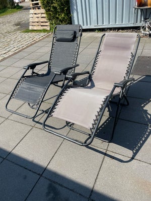 Andet, solstole, 2 stk sol stole  lænestole en grå og en sort