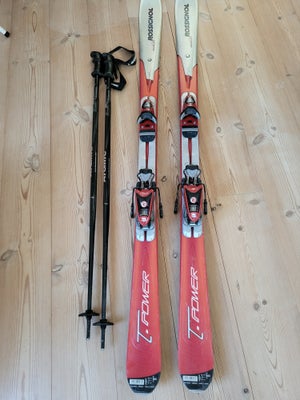 Carvingski, Rossignol, str. 160 cm, Rossignol ski med bindinger - incl. stave. Perfekt til begyndere