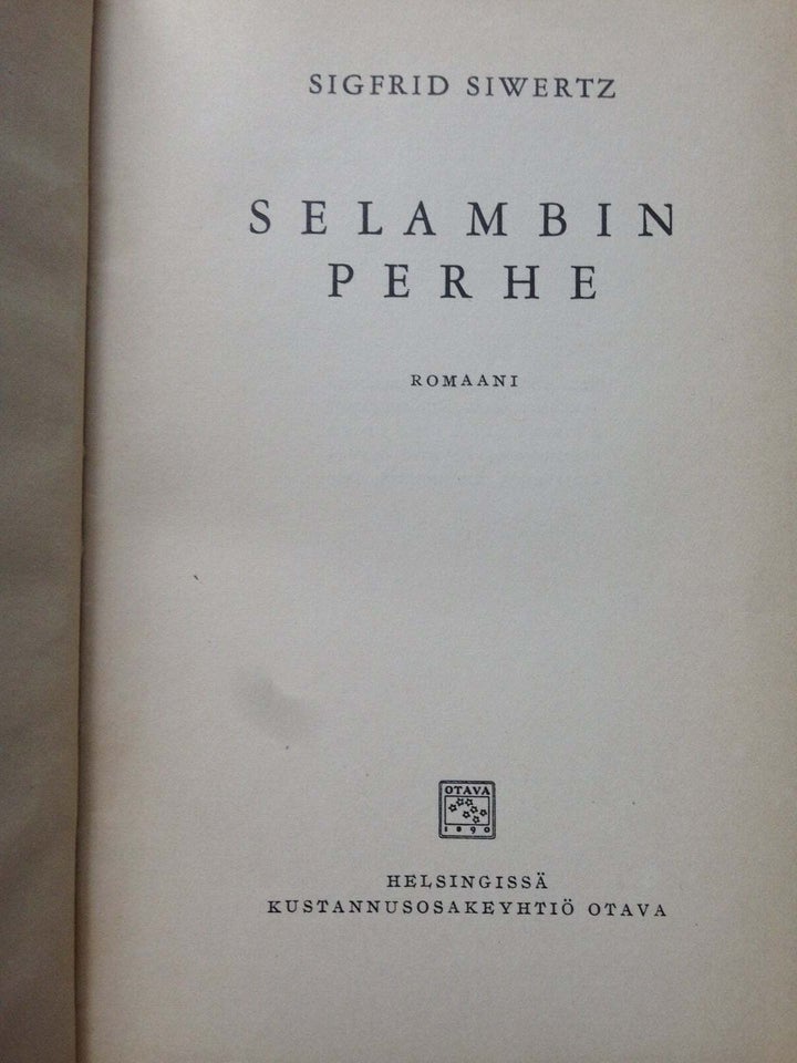 selambin perhe, sigfrid siwerts, genre: roman