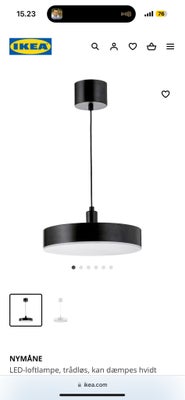 LED, Nymåne Ikea, Sælger helt ny Nymåne sort led loftlampe fra Ikea uåbnet med 2 led pære ved siden 