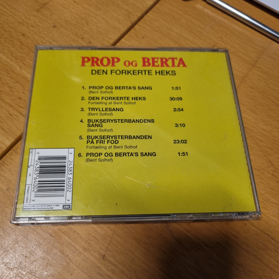 Prop og Berts: Den Forkerte Heks, børne-CD