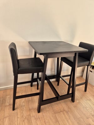 Barbord / Højbord med 2 stole, Bord: Ikea Norråker  - Stole: Ikea Henriksdal, Bord + 2 stole sælges 