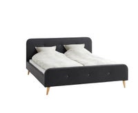 1½ seng, Kongsberg sengeramme grå, b: 140 l: 200
