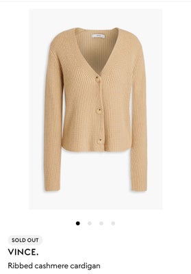 Cardigan, Vince, str. 36, Beige, Kashmir 100%, Næsten som ny, Ubrugt uden prismærker. 100% silke