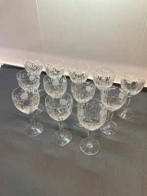 Glas, Krystal glas, 6 Stk. utrolige smukke krystal vin glas sælges. De er 15,5 cm høje og har en dia