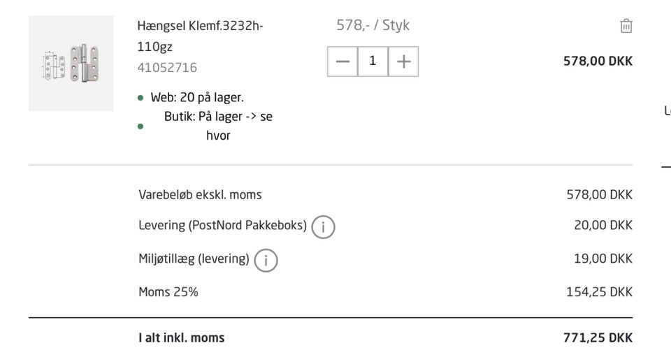 5 stk. dørhængsel, ASSA ABLOY