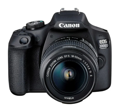 Canon, Canon EOS 2000D 18-55mm IS II, 24,1 megapixels, 3 x optisk zoom, Perfekt, Kamera købt i Prosh