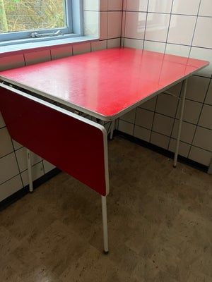 Klapbord, melamin, b: 60 l: 90 h: 73, Rødt køkkenbord /autobord /campingbord med klap. Længde med kl