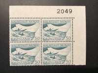 Grønland, postfrisk, AFA nr. 79 fireblok med øvre marginal