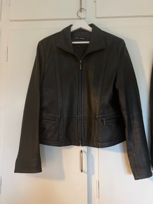 Læderjakke, str. 44, Broch Leather,  Sort,  Skind,  Næsten som ny, Flot skind jakke af super kvalite