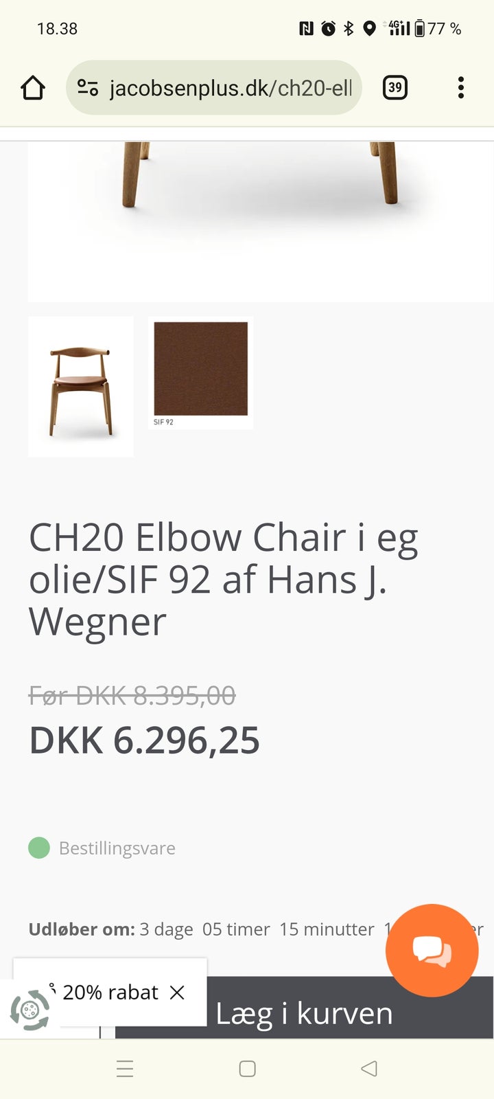 Hans J. Wegner, stol, Ch20
