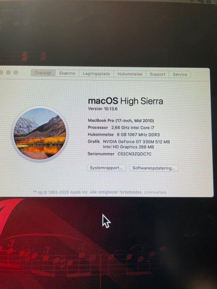 MacBook Pro, 2,66GHz GHz, 8 GB ram