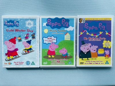 Engelsk! Gurli Gris , DVD, tegnefilm, Peppa Pig/Gurli Gris på engelsk. 3 dvd’er. Skal sælges før d. 