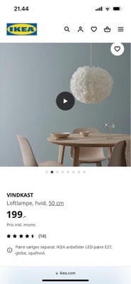 Lampeskærm, Ikea Vindkast, Fin lampeskærm, der trænger til nyt hjem ??