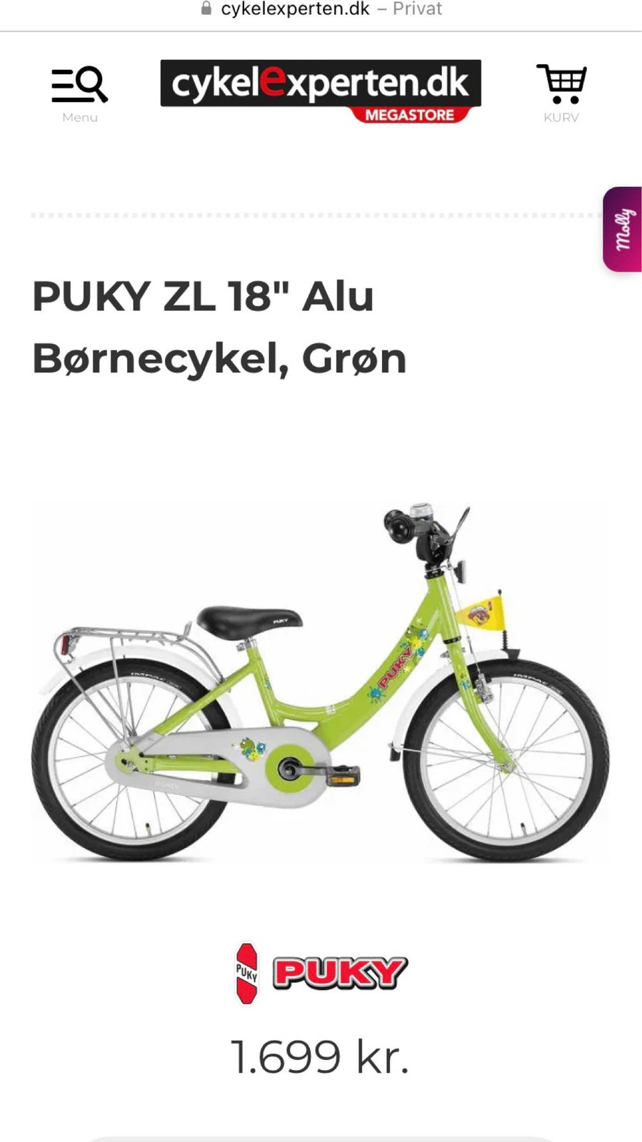 Unisex børnecykel, classic cykel, PUKY