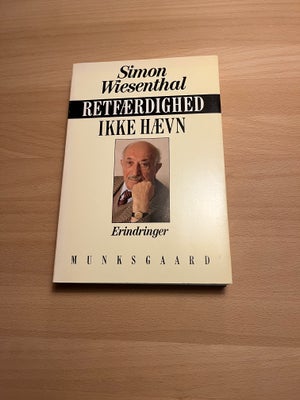 Retfærdighed-Ikke hævn, Simon Wiesenthal, 1. udgave. 2. oplag. 1990. Munksgaard. Helt ny.
