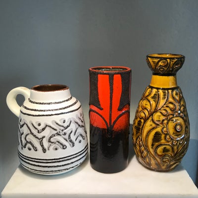 Vase, Retro keramikvase / vaser / keramikvaser, West Germany / made in Germany, Lækre tyske retro ke