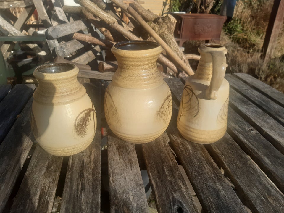 Keramik, Vaser, lysegul/palme-motiv