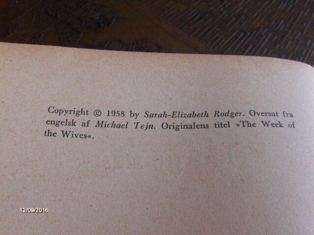 DEN 13. UGE - INDBUNDET, 1961, SARAH-ELIZABETH RODGER
