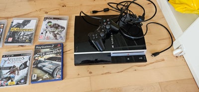 Playstation 3, Perfekt, 
Fejlfri playstatin 3 i sort med 1 controller og 6 spil, der virker som de s