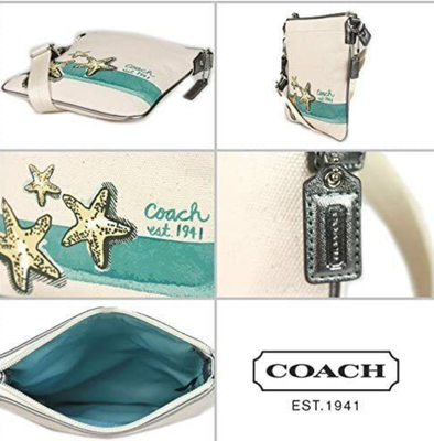 Crossbody, Coach, kanvas,  Helt ny og aldrig brugt taske i stof (kanvas). Lukkes med lynlås.
Coach C