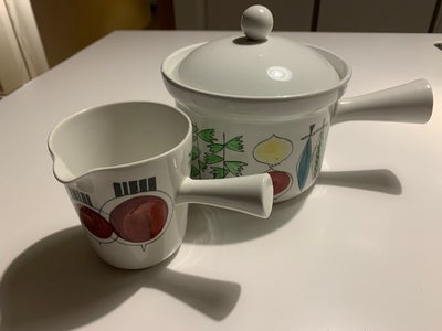 Porcelæn, Kasserolle og skål , Rörstrand, Picknick, Kasserolle med låg - 425,- kr
Skål med tud - 250