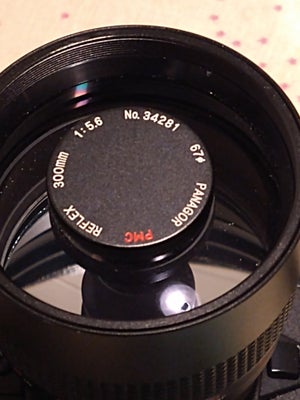 Spejltele, andet mærke, 300mm f5,6, Perfekt, Med t2 adapter til m4/3 og pk mount 
Sjældent objektiv