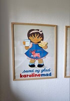 Plakat med ramme, Grethe Rich, motiv: Karoline pige