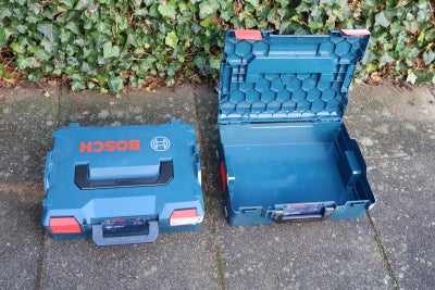 Værktøjskasse, Bosch L-boxx.
Som nye, har kun lidt småskrammer fra at have stået på værkstedet, de h