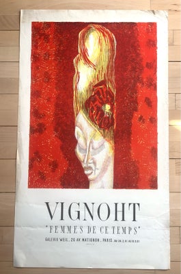 Sjælden fransk litografisk plakat, Guy Vignoht, b: 52 h: 90, Smukkeste franske litografisk plakat af