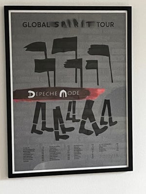 Plakat , Depeche Mode, motiv: Global Spirit Tour, b: 48 h: 63, Professionelt indrammet koncertplakat