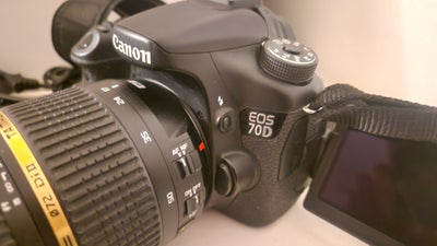 Canon, 70D, spejlrefleks, 20,2 megapixels, Perfekt, Semi-prof kamera. Super velholdt. Uden brugsspor