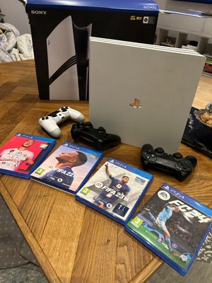 Playstation 4 Pro, Playstation 4 pro, 1TB, Perfekt, PS4 pro, 1 TB, 4x fifa spil medfølger + 3 contro