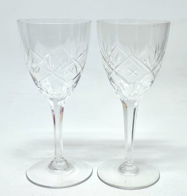 Glas, Vinglas / rødvinsglas, Holmegaard, 2 fine rødvinsglas fra krystal-servicet Ulrik, fra Holmegaa
