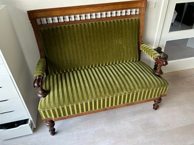 Sofa, andet materiale, 2 pers., Oldemor / retrosofa med grøn velour. 