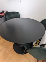 Spisebord, Sortlakeret træ + stål, Jysk RINGSTED