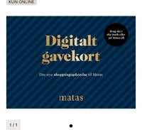 Andet, Digitalt gavekort til Matas på 600 kr, Matas