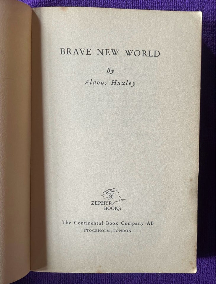 Fagre nye Verden + Brave new World , Aldous Huxley, genre: