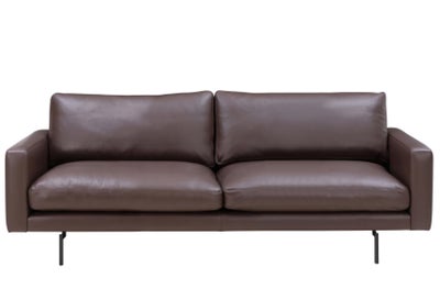 Sofa, læder, 3 pers. , Wendelbo Edge V1, Lækker lædersofa designet af Lars Wendelbo i mørk brun læde