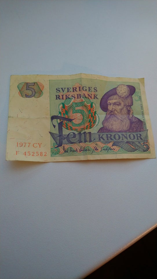 Skandinavien, sedler, 5 kroner