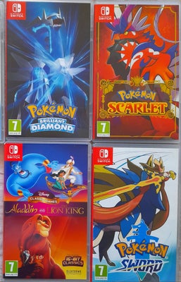 Pokemon/ Aladdin og Lion King, Nintendo Switch, action, Pokemon Sword 
Pokemon Diamond 
Aladdin og L